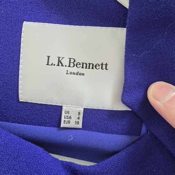 LK Bennett Womens SS Dress, Royal Blue S - Picture 3 of 3